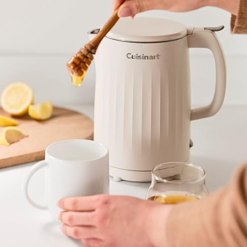 Cuisinart Hervidor Eléctrico Soho 1 L Acero Inoxidable | Construcción interior de doble pared con acero inoxidable, Exterior frío al tacto. Ebullición rápida, Apagado automático