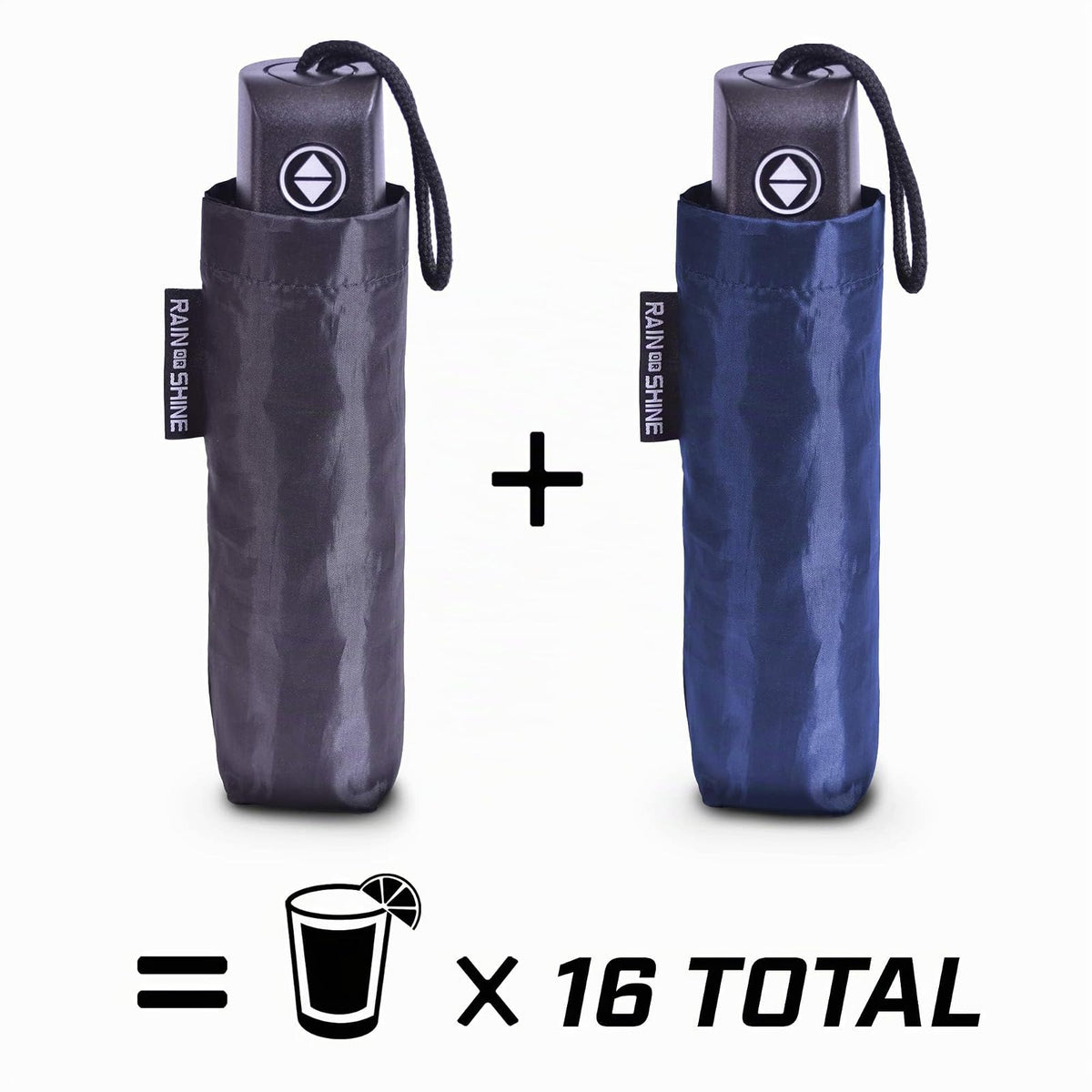 GoPong - Juego de 2 Botellas de Alcohol Ocultas Rain or Shine en Forma de Paraguas, Incluye Embudo y Boquilla para Verter