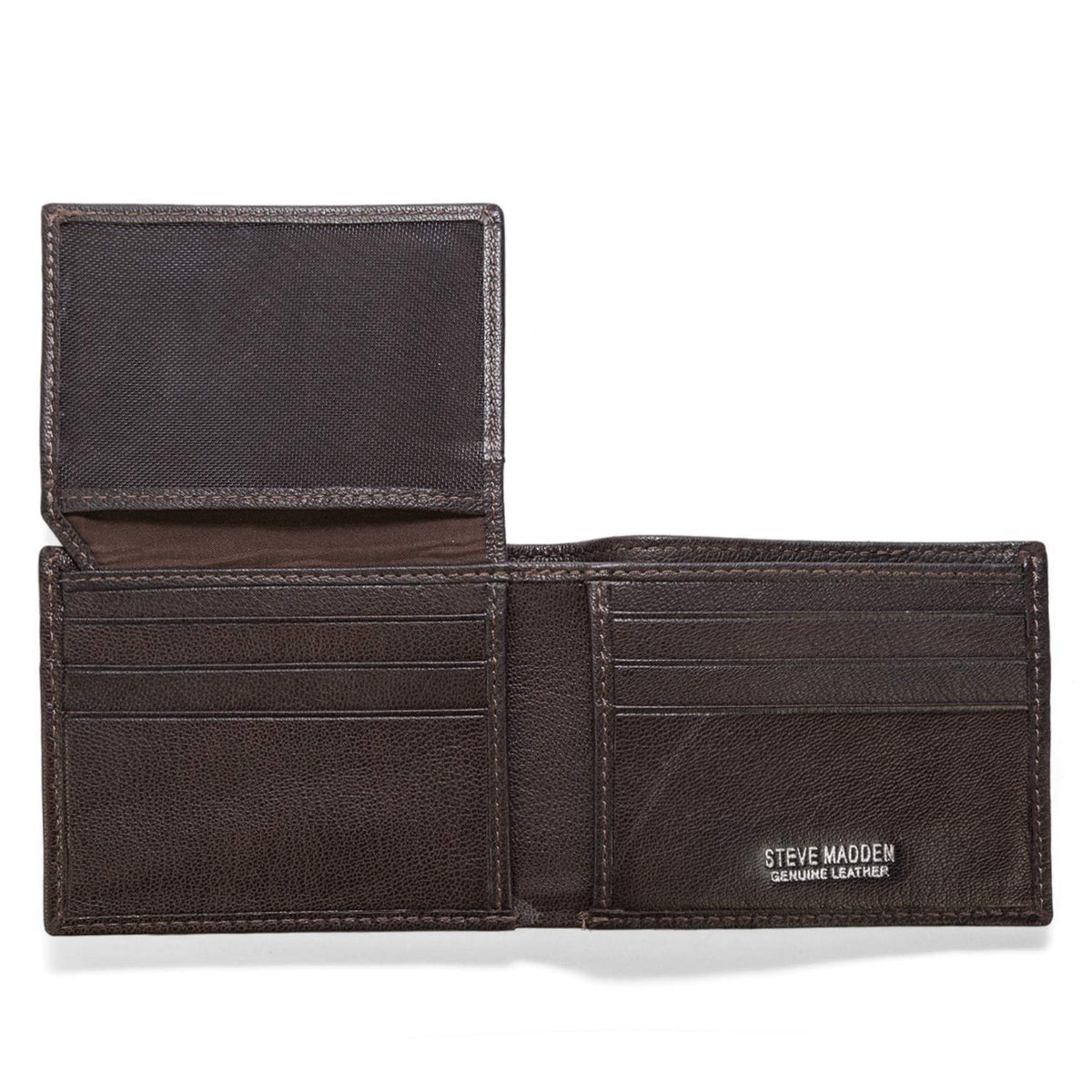 Steve Madden Leather RFID Wallet Extra Capacity Attached Flip Pocket