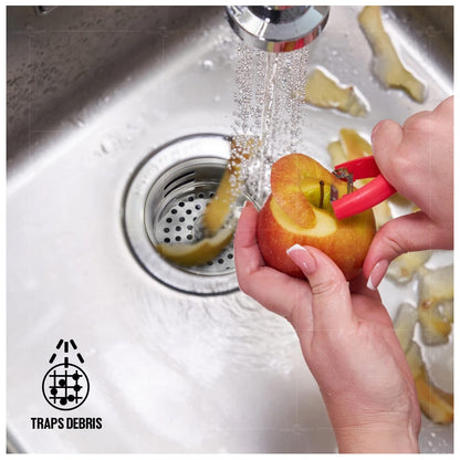 Everflow - Canastilla coladora de acero inoxidable para fregadero de cocina - Repuesto para desagües estándar (8.89 cm) - Tapón de hule de estilo universal, Sencillo