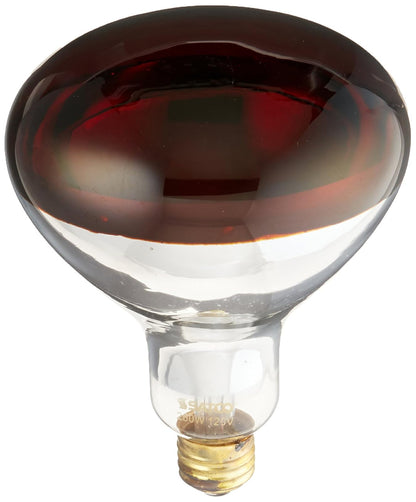 Satco S4998 250BR40/HR Medium Base Heat Lamp, Red