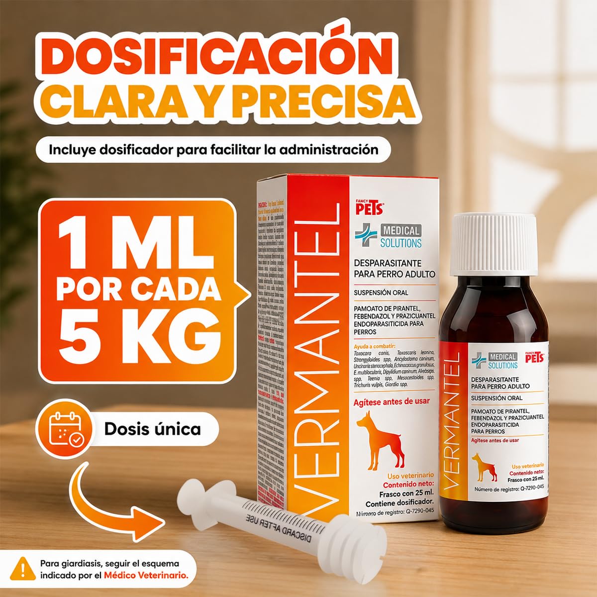 Fancy Pets MS Vermantel Desparasitante en Suspensión 25 ml para Perros Adultos