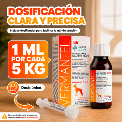 Fancy Pets MS Vermantel Desparasitante en Suspensión 25 ml para Perros Adultos