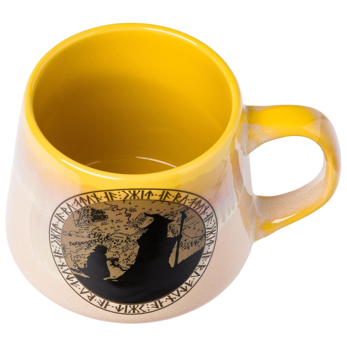 Silver Buffalo The Lord of the Rings Not All Who Wonder Are Lost Reactive Glaze Taza de cerámica cónica, 18 onzas