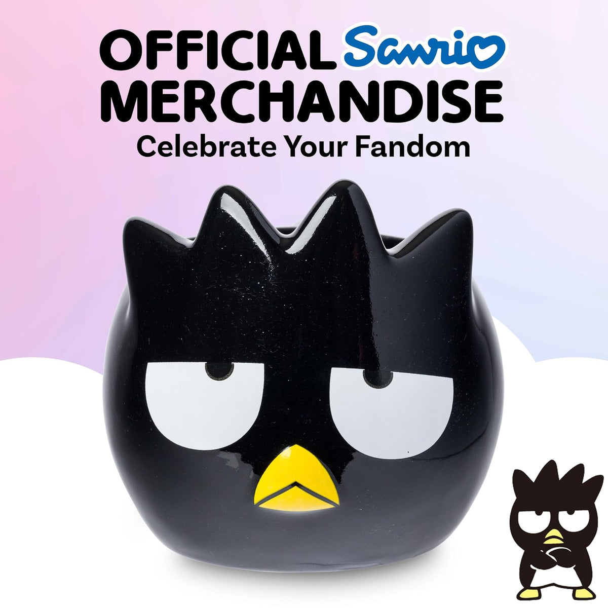 Silver Buffalo Sanrio Hello Kitty and Friends Badtz-Maru - Taza esculpida 3D de cerámica, 20 onzas