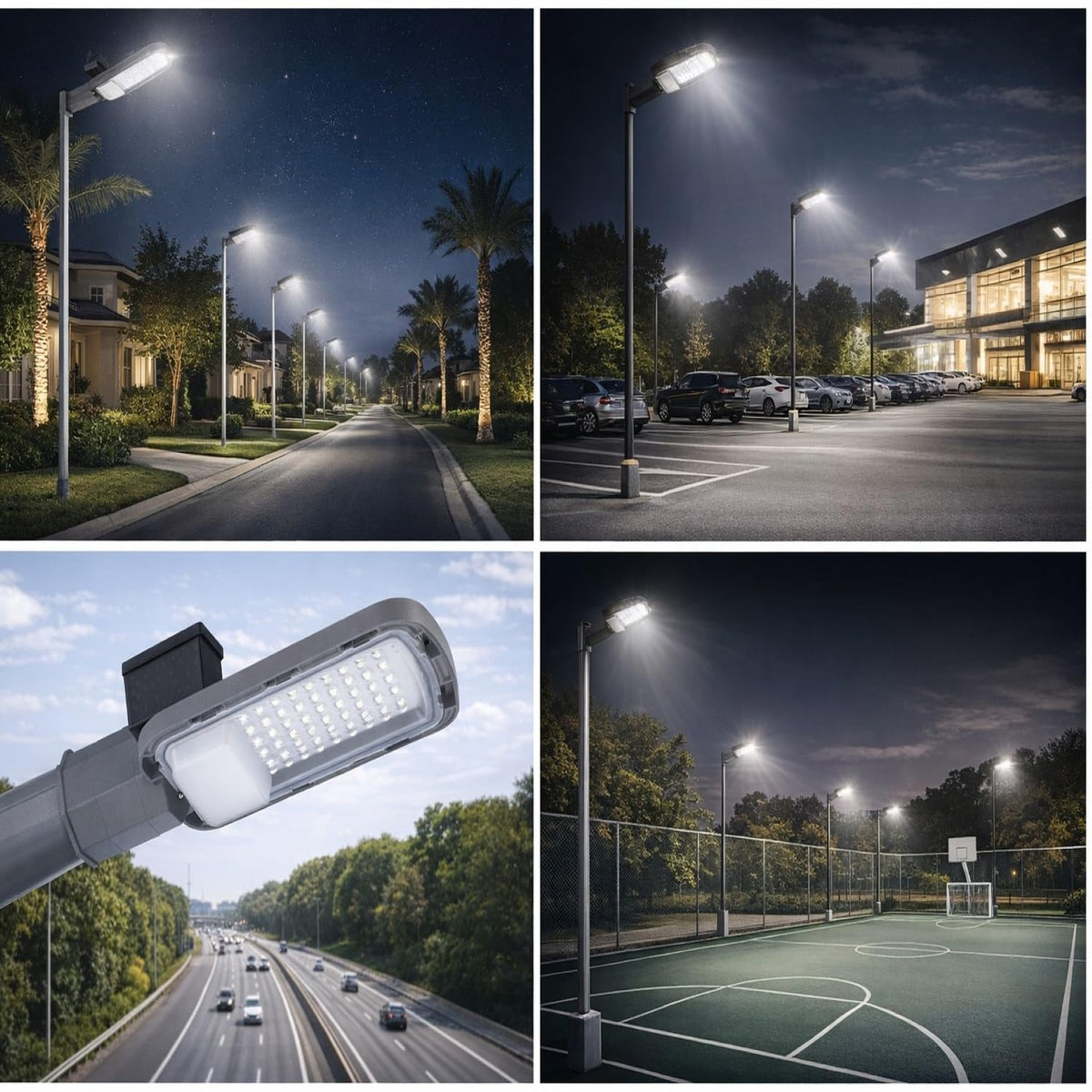Igoto SL1050 Luminario LED Street Light 50W Exterior IP65 con Sensor de Luz, 40,000 lm, 6500K Multivoltaje