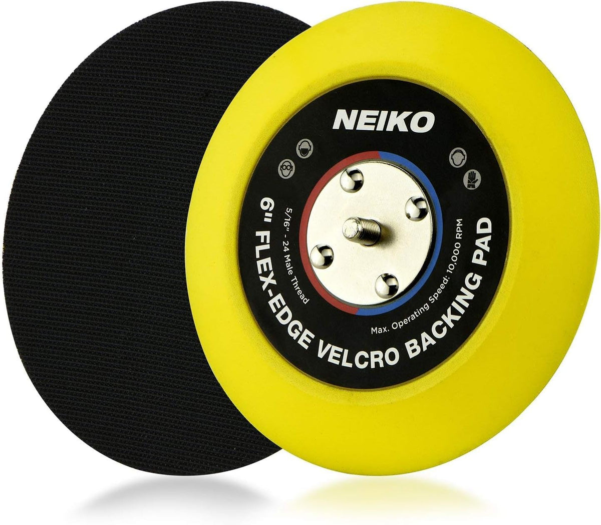 Neiko 30267A Almohadilla de respaldo de poliuretano flexible con gancho y bucle para lijadora DA | 15,2 cm, 10,000 RPM, 5/16 "-24 roscas