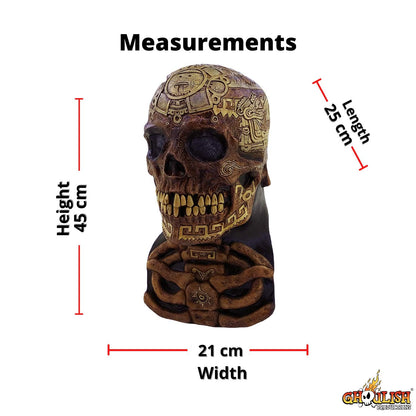 Aztec Skull, Máscara de Momia Calavera Azteca, Máscaras de Calaca Ideal para Disfraz de Halloween y Día de Muertos