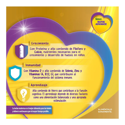 NIDO Nutri Advance Alimento Para Niños Sabor Vainilla Lata de 800 g