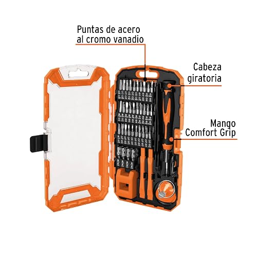 Truper JGO-TEL-77, Juego p/reparación de celulares y disp. electrónicos,77 pzas
