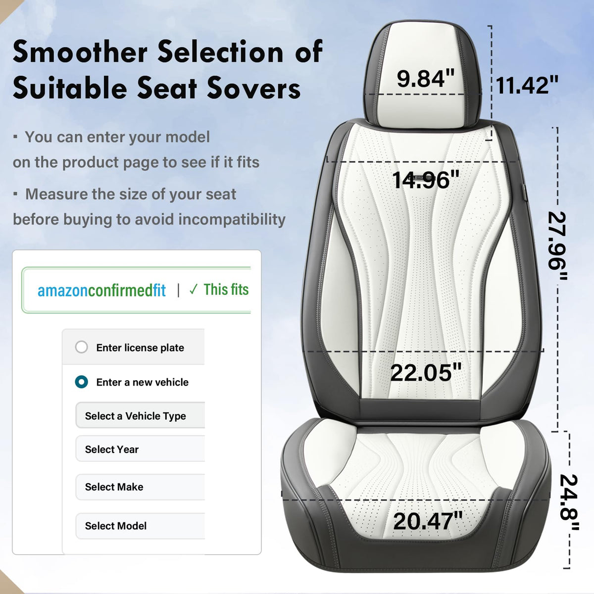 Coverado Fundas de Asiento Delantero, Fundas de Asiento de Piel de Lujo para automóviles, Fundas de Asiento de automóvil, Protector de Asiento de Automóvil, Impermeables, Fundas de Asiento de Automóvil de
