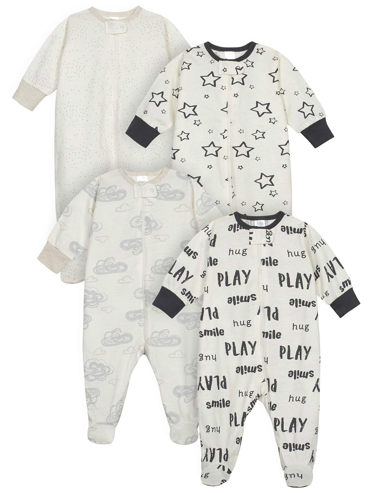 ONESIES Paquete de 4 mamelucos Sleep 'N Plays Mamelucos para bebés y niños pequeños Bebé-Niñas