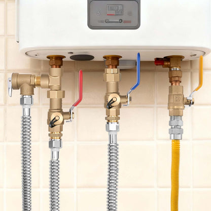 VEVOR Kit para Calentador de Agua, Kit de reparación de tuberías de Agua fría y Caliente de 3/4 Pulgadas con válvulas de Aislamiento WOG de 600, válvula de Alivio de presión