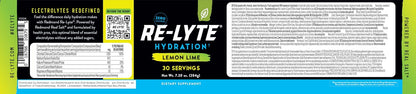 REDMOND RE-LYTE, Electrolitos Naturales con Real-Salt, Hidratación Clean sin Calorías ni Azúcares, 30 Porciones, Sabor Lemon Lime