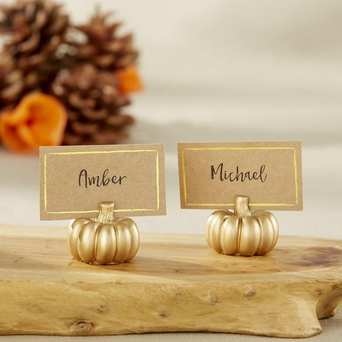 Kate Aspen Tarjetero con forma de calabaza, 6 unidades, dorado