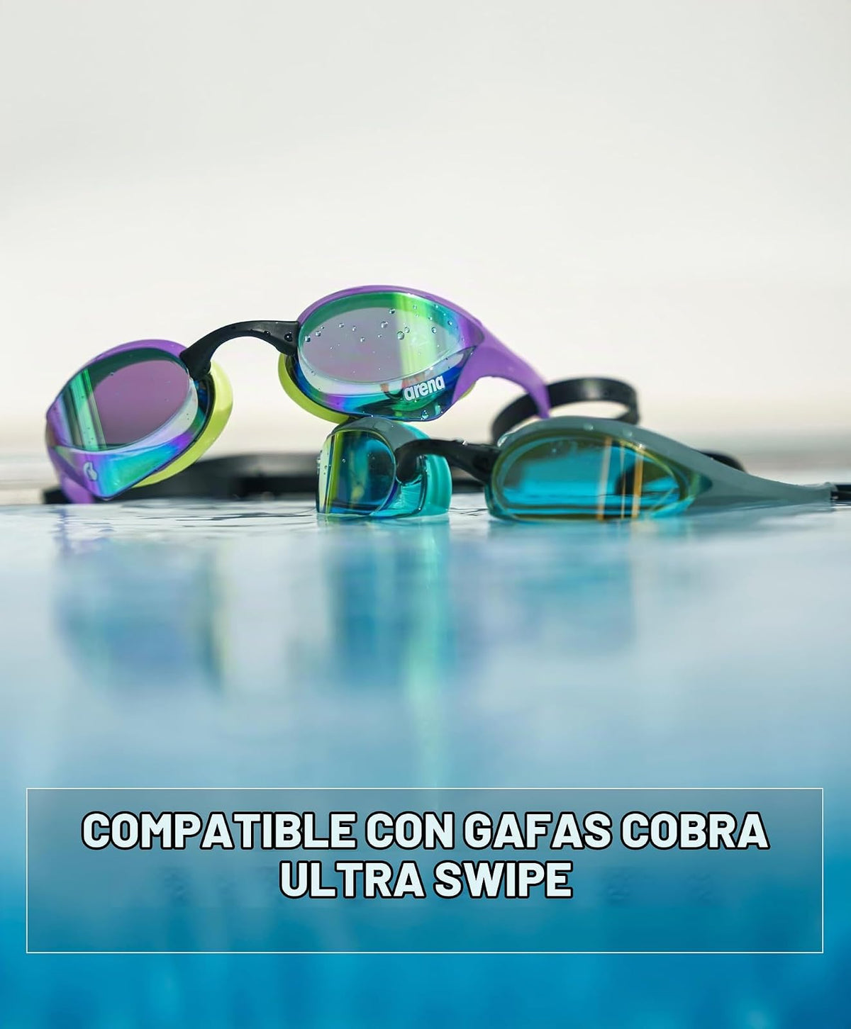 ARENA Cobra Series - Kit de correa de silicona para anteojos de natación, multicolor