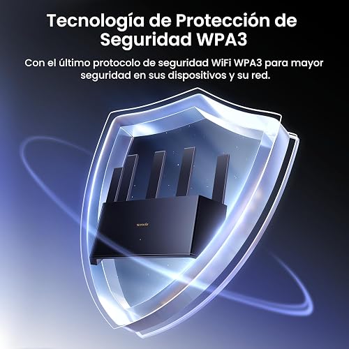 Tenda Router RX12L Pro WiFi 6 AX3000 WiFi de Doble Banda, 5 Antenas de 6dBi, 4 Puertos Gigabit, Diseño Vertical, Compatible con WPA3 y VPN