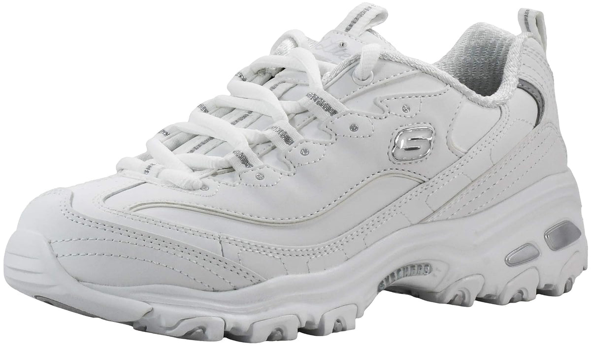 Skechers - Tenis de Noche para Mujer con Manos Libres, Summits - 23.0 cm - Blanco - Plata