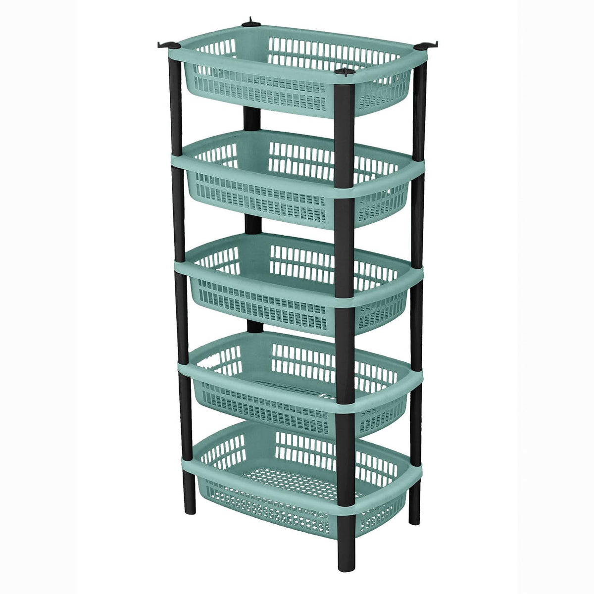 Organizador plástico de 5 Niveles | Estanteria de Plástico | Rack de 5 Niveles | Mueble | Repisa Multiusos (Mint) - Mint