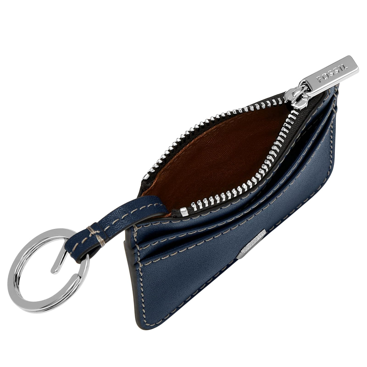 Tarjetero Fossil SL10078545 Lennox de piel en tono azul para mujer