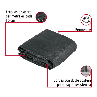 Fiero TORA-64N, Toldo Sombra 90%, Raschel Negro, 6m x 4m