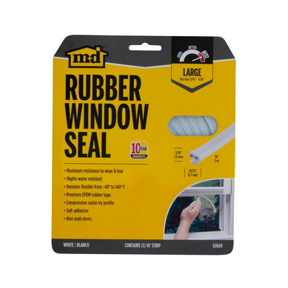 M-D Building Products 63669 Burlete de Hule para Todo Clima EPDM (Caucho de Monómero de Etileno Propileno Dieno), Cinta, 3 metros, Color Blanco