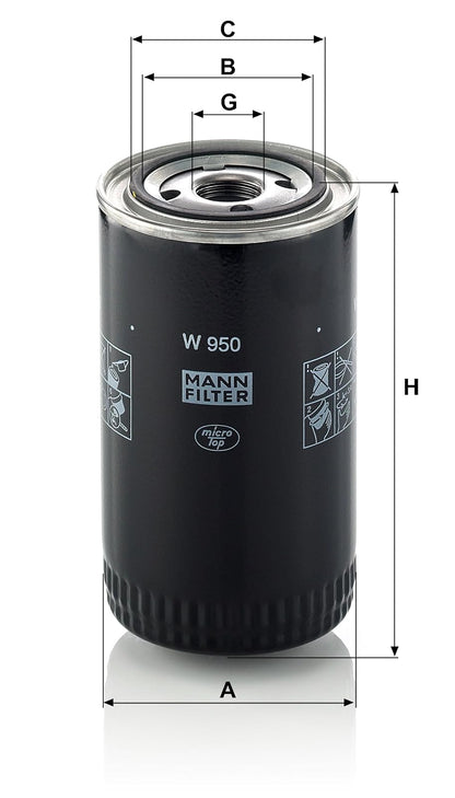 mann filter W950 spin-on Filtro de aceite