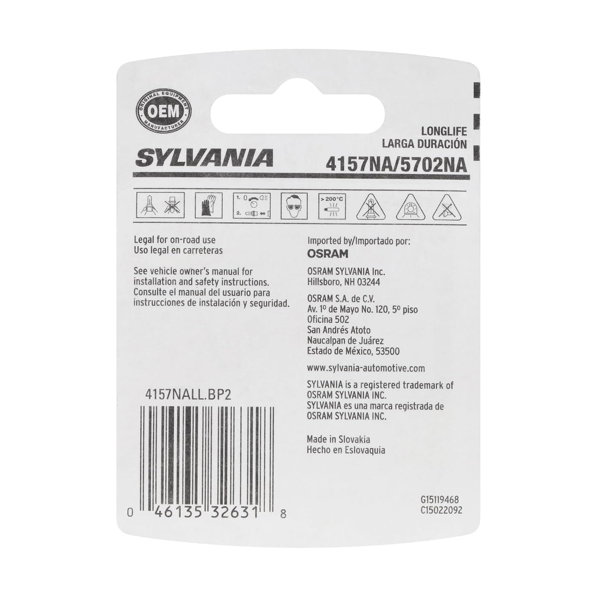 SYLVANIA - 4157NA Miniatura de larga vida - foco ámbar, ideal para estacionamiento, marcador lateral y aplicaciones de señal de giro (contiene 2 bombillas)