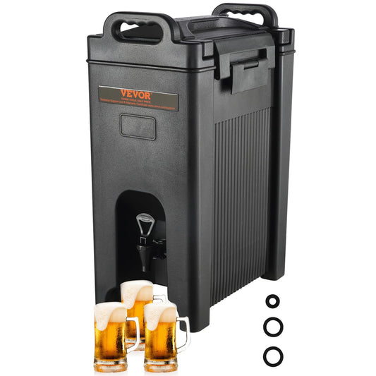 VEVOR Dispensador de bebidas aislado, 5 galones, servidor de bebidas frías y calientes LDPE de grado alimenticio, dispensador térmico de bebidas con mango de grifo de dos etapas de capa de poliuretano