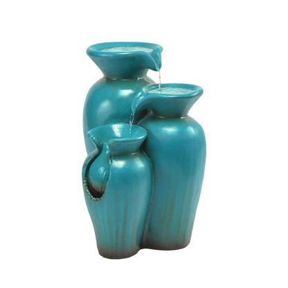 Alpine Corporation 21" Tall Turquoise Fountain Pot Decoration