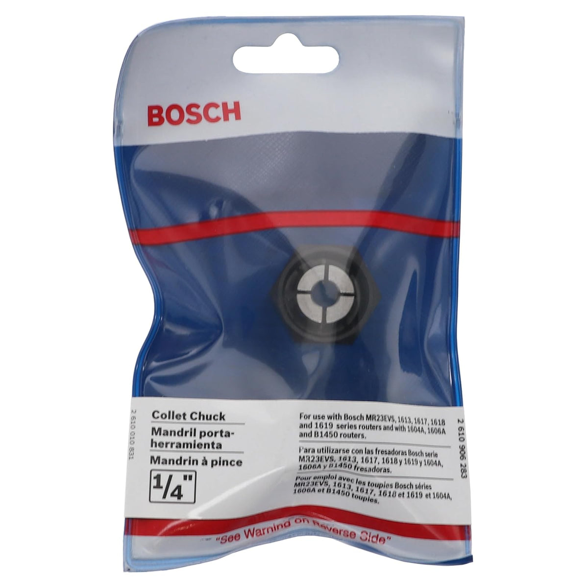 BOSCH 2610906283 Portabrocas de boquilla de 1/4 pulgadas para enrutadores de la serie 1613, 1617, 1618 y 1619