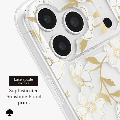 Kate Spade New York Funda iPhone 17 Pro | Diseño Floral Gemas Sunshine, 6.3 pulgadas, compatible MagSafe, protección caídas 12 pies