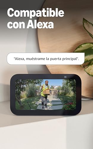 Timbre con cámara inalámbrico Ring - Video de cuerpo completo, video en vivo con audio bidireccional, alertas y detección de movimiento. Níquel satinado