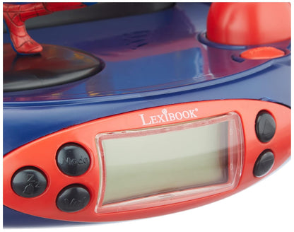Lexibook Marvel Spider-Man Peter Parker Radio Reloj proyector, Luz de Noche incorporada, proyección de Tiempo en el Techo, Efectos de Sonido, Funciona con batería, Azul/Rojo, RP500SP