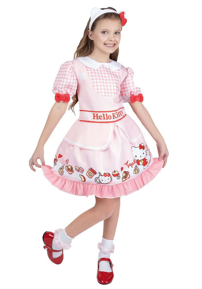Jazwares - Disfraz oficial de Hello Kitty de Halloween para jóvenes, vestido impreso de alta calidad con diadema (S)