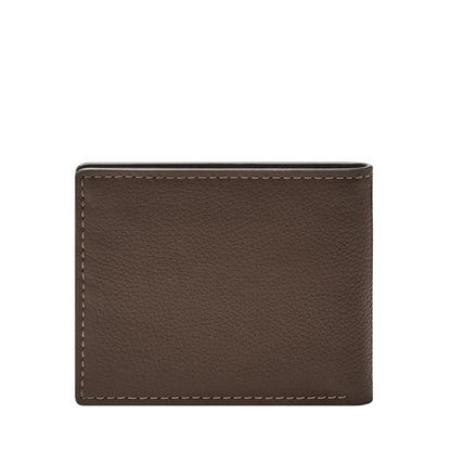 Cartera plegable Fossil Carson de piel en color marrón para hombre
