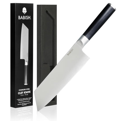 Babish Cubiertos de acero alemán de alto carbono 1.4116, cuchillo de 19 cm (cuchillo + chef)