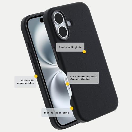 OtterBox iPhone 16 Pro Symmetry Series - Piel de Cactus para MagSafe - Negro Ceniza Negro