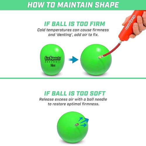 GoSports Pelotas de Entrenamiento con Peso, Entrenamiento de Golpe y Lanzamiento para Todos los Niveles de Habilidad, Mejora la Potencia y la mecánica, Elige béisbol o sóftbol