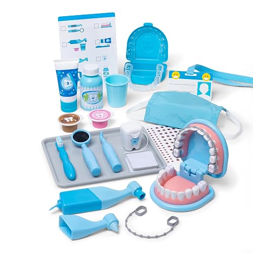 Melissa & Doug Juego de Imitación de Dentadura y Accesorios Dentales, Multicolor, 26 pcs