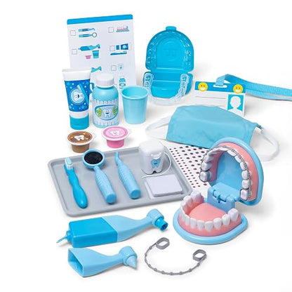 Melissa & Doug Juego de Imitación de Dentadura y Accesorios Dentales, Multicolor, 26 pcs