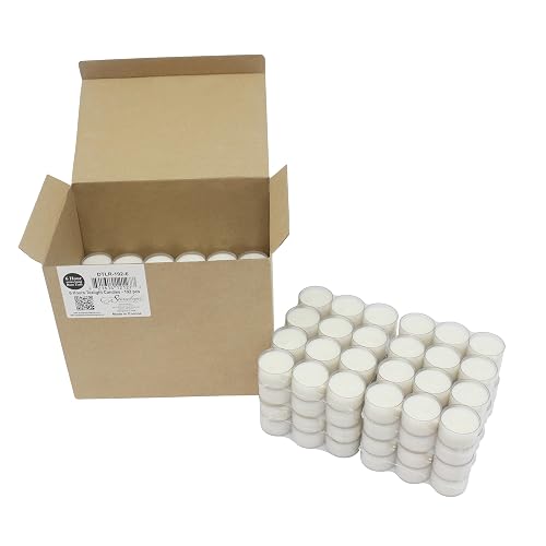 Stonebriar 192 unidades blancas sin perfume de 6 a 7 horas de tiempo de combustión extendido taza transparente de té velas