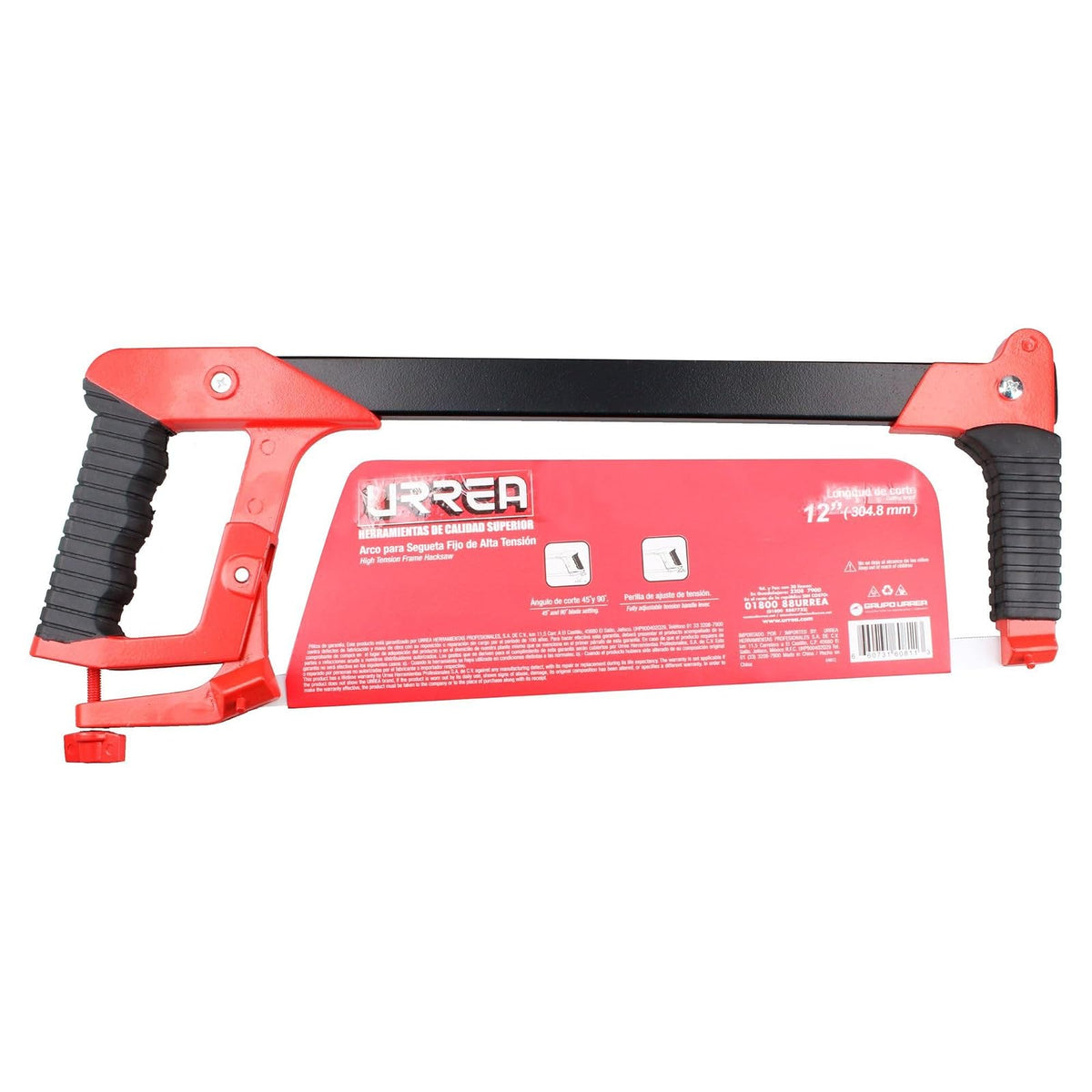 Urrea 353F Arco de segueta de alta tensión fijo con mango 12", 16"