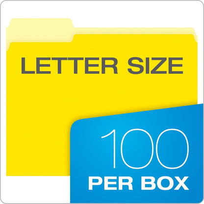Pendaflex Fólder Bitono, Ceja 1/3, Caja Con 100, Color Amarillo, Tamaño Carta 152 1/3 YEL