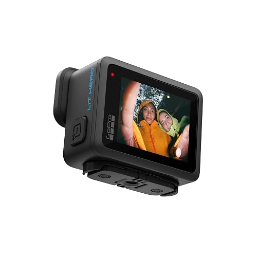 GoPro Lit Hero - Cámara de acción Ligera, compacta, Impermeable con luz integrada, Video 4K60 Ultra HD, Foto de 12 MP, visualización táctil, estabilización hipersuave