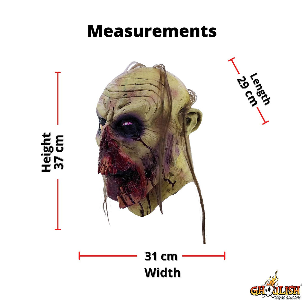 Zombie Tongue Mask, Máscara de Muerto Viviente Sangriento, Máscaras de Zombies Ideales para Halloween y Fiestas de Disfraces