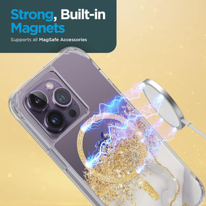 Case-Mate iPhone 14 Pro Case - Karat Marble [10FT Drop Protection] [Compatible with MagSafe] Magnetic Cover with Cute Bling Sparkle for iPhone 14 Pro 6.1", Anti-Scratch, Shock Absorbent, Slim Fit