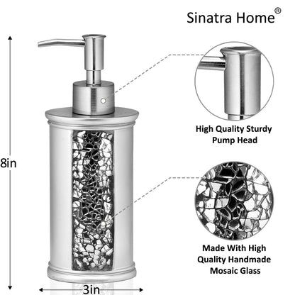 Popular Bath Soap Dispenser/Lotion Pump, Sinatra Collection, Silver