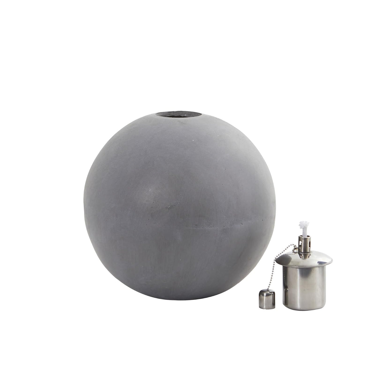 Nearly Natural 4250 Outdoor Sphere Shaped Oil Lamp Silver