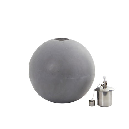 Nearly Natural 4250 Outdoor Sphere Shaped Oil Lamp Silver